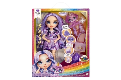 Loutka Rainbow High Violet s módními doplňky