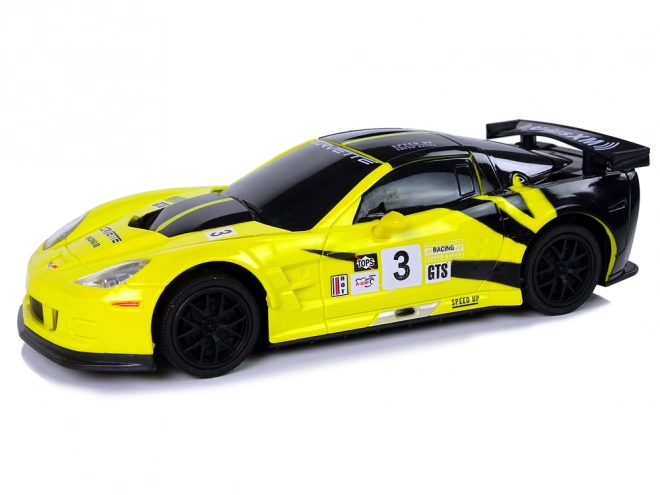 Sportovní auto R/C 1:24 Corvette žluté C6.R 2.4 G světla