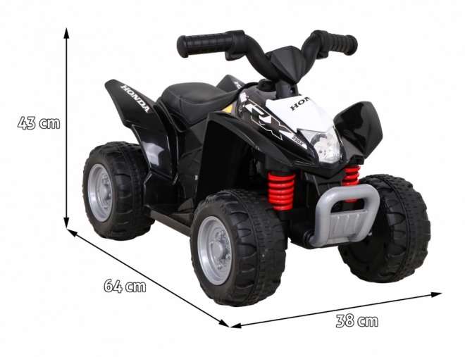 Čtyřkolka Honda 250X TRX s baterií + klakson + LED + eko kůže – Černá