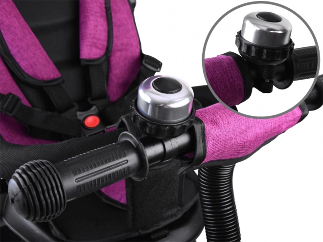 Dětská tříkolka Tiny Bike 3v1 s otočnou sedačkou a stříškou – Růžová