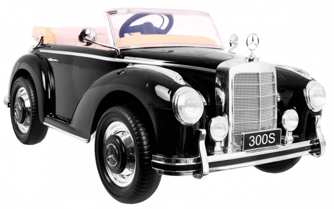 Mercedes Benz 300S Retro pro děti Lak černá + dálkové ovládání + EVA + pomalý start + LED MP3
