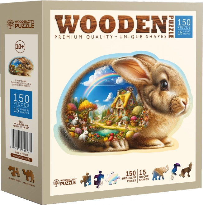 Dřevěné puzzle Králíček od Wooden City