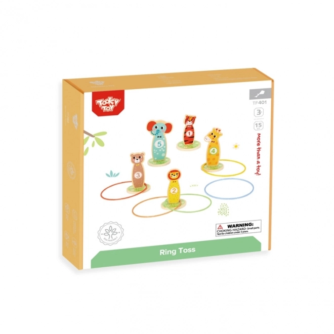 Dřevěná hra zručnosti Tooky Toy - hod na cíl zvířátka