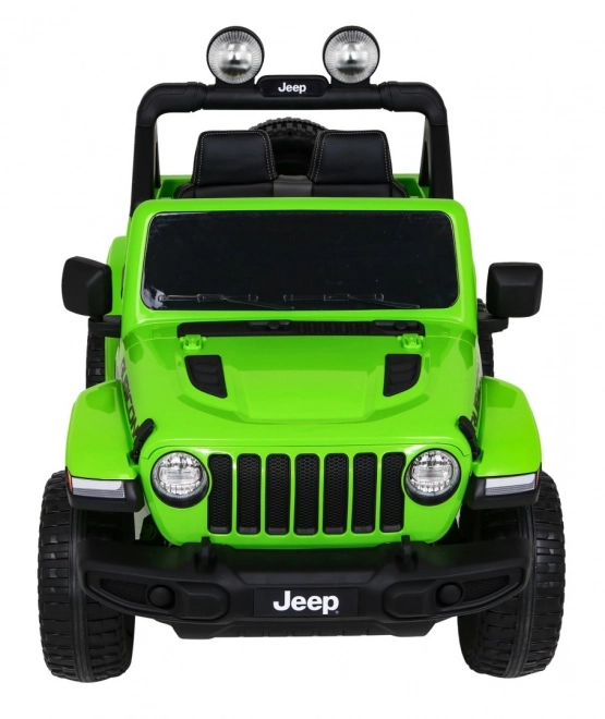 JEEP wrangler rubicon elektrické autíčko pro děti, zelené, 12 V, EVA kola, dálkové ovládání, MP3, LED