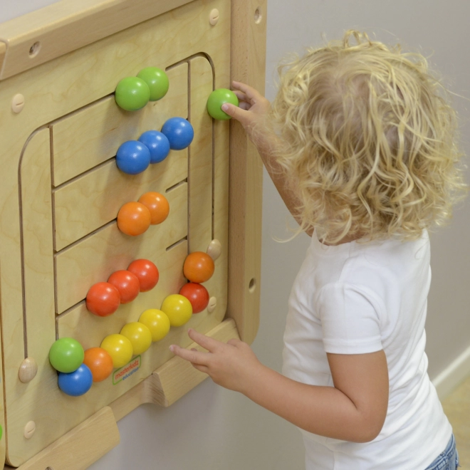 Edukační nástěnná tabule s kuličkami Montessori