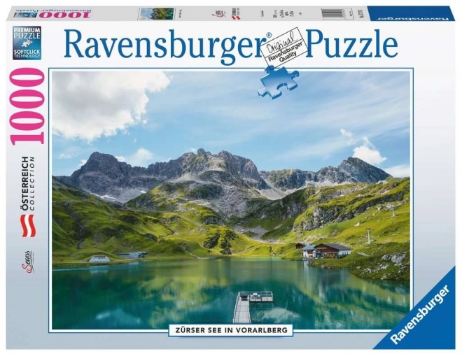 Puzzle RAVENSBURGER Zürské jezero ve Vorarlbersku, Rakousko – 1000 dílků
