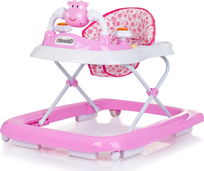 CHIPOLINO Chodítko interaktivní Little Cow – růžové