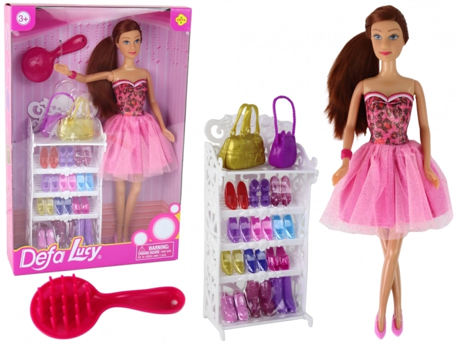 Lucy Doll Dress Pink Sada doplňků XXL