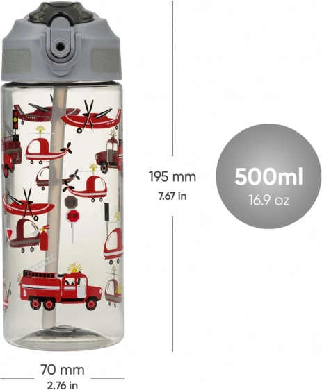 Tritanová láhev na pití s brčkem Záchranáři 500 ml