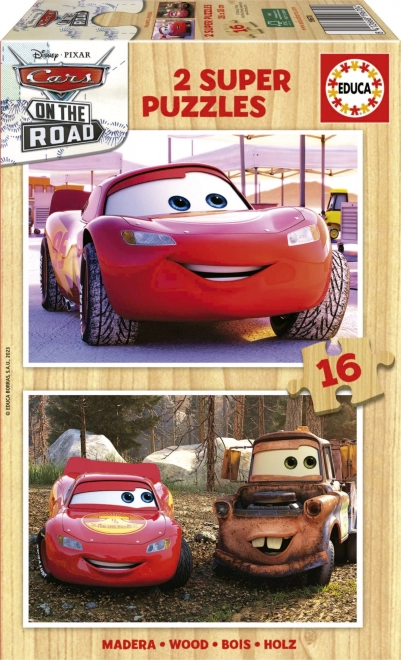 Educa dřevěné puzzle Auta 2x16 dílků