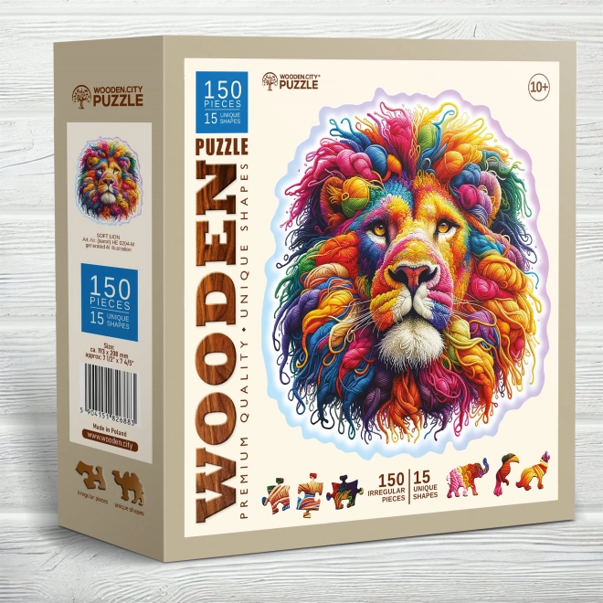 Dřevěné puzzle Jemný lev 150 dílků