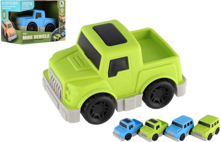 Mini plastové autíčko na setrvačník 9 cm – 4 druhy