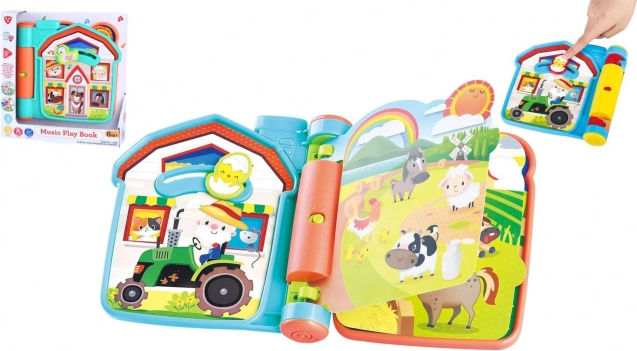 Interaktivní hrací knížka na farmě se zvuky, plastová, 6m+