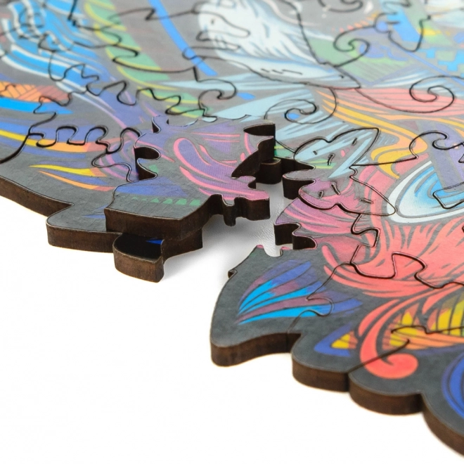 Dřevěné puzzle Vlk od Unidragon velikost S