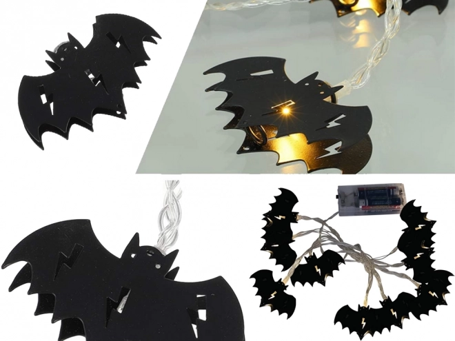 LED halloweenská girlanda s netopýry 200 cm