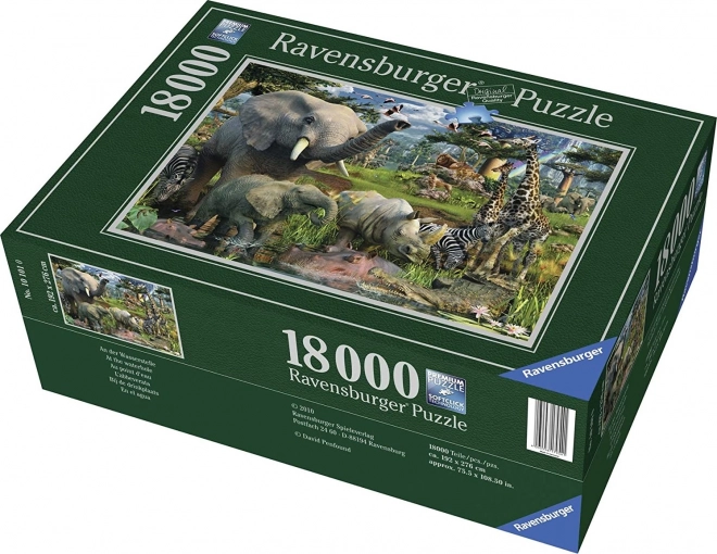 RAVENSBURGER Puzzle Zvířata u zdroje vody 18000 dílků
