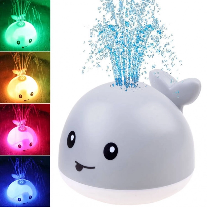 LED stříkací velryba do vody – Šedá
