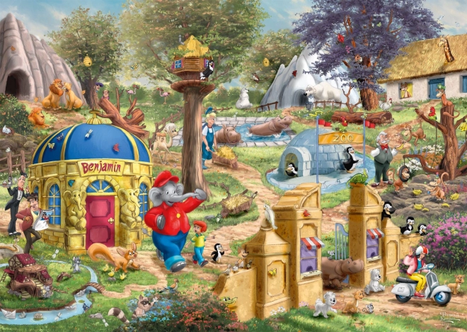 Puzzle Benjamin Kvítko: Den v Neustadtské Zoo 1000 dílků