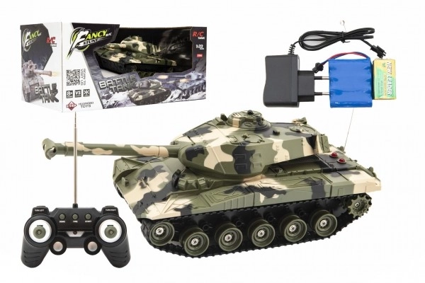 RC Tank s Dálkovým Ovládáním a Zvukovými Efekty na Baterie