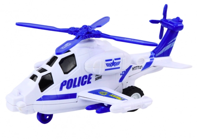 Policejní helikoptéra s frikčním pohonem, světlem a zvukem