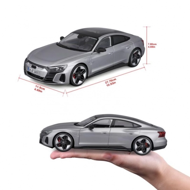 Audi RS E-tron GT stříbrná replika 1:18