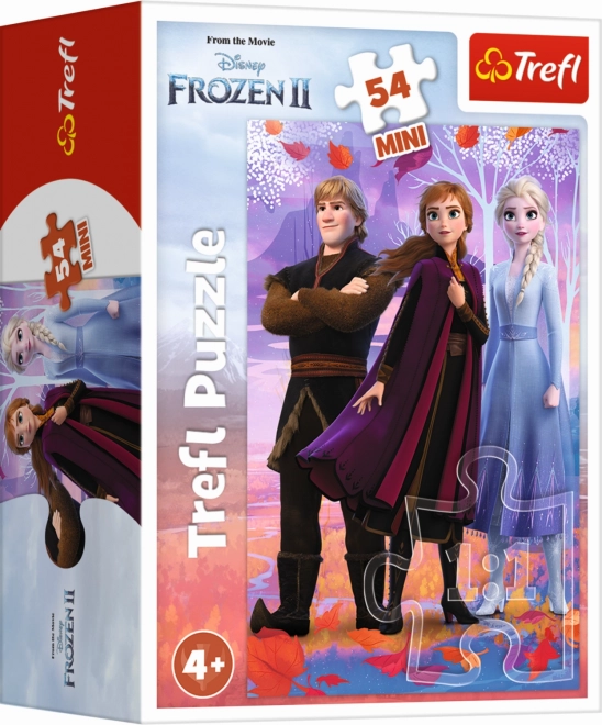 Minipuzzle 54 dílků Ledové království II/Frozen II 4 druhy v krabičce 6,5x9x3,5cm