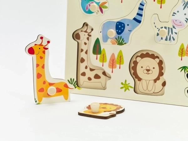 Dřevěné puzzle ZOO pro děti