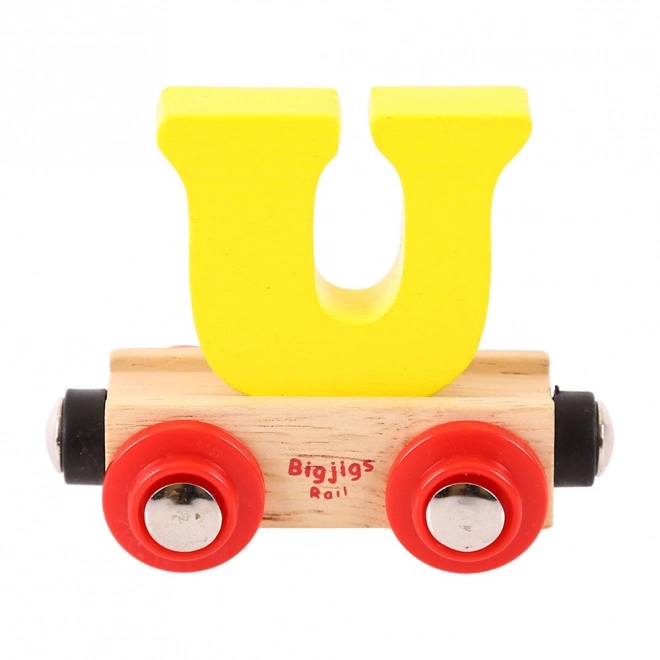 Bigjigs Rail Vagónek dřevěné vláčkodráhy - Písmeno U