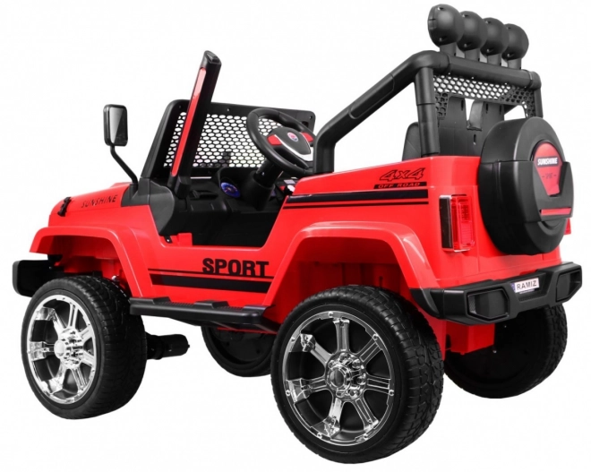 Červené dětské elektrické auto Raptor Drifter s pohonem 4x4
