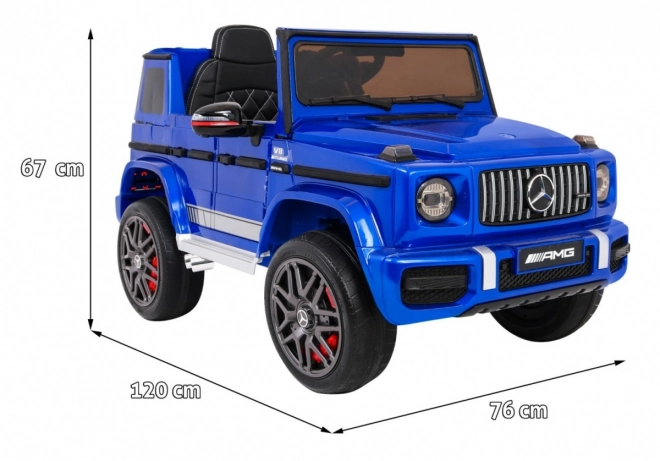 Mercedes AMG G63 pro děti Modrá barva + dálkové ovládání + MP3 LED + pomalý start + EVA + pásy