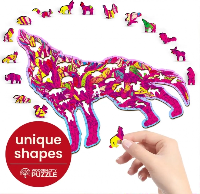 Dřevěné puzzle Vyjící vlk 250 dílků