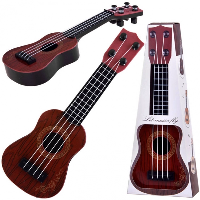 Mini ukulele pro děti 25 cm – Tmavě hnědá
