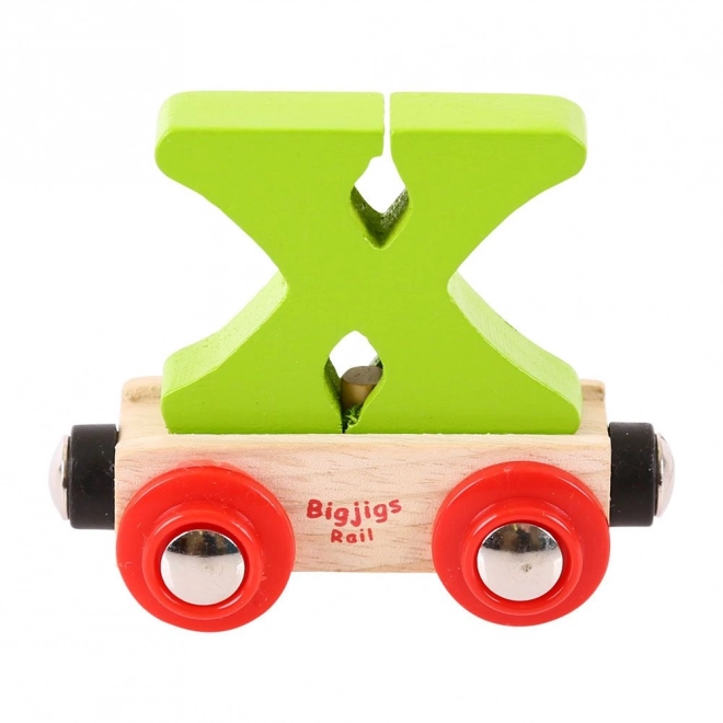 Dřevěný vagónek s písmenem X - Bigjigs Rail
