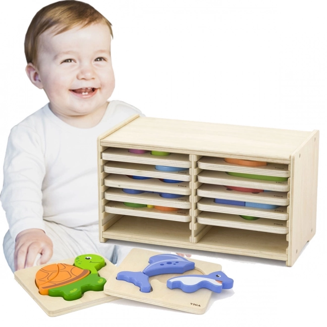 Dřevěné puzzle Viga 12 desek
