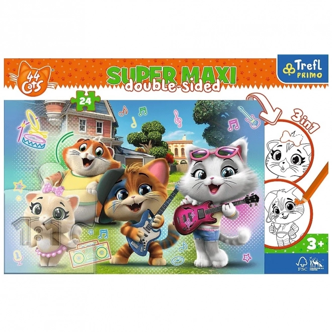 TREFL Oboustranné puzzle 44 koček SUPER MAXI 24 dílků