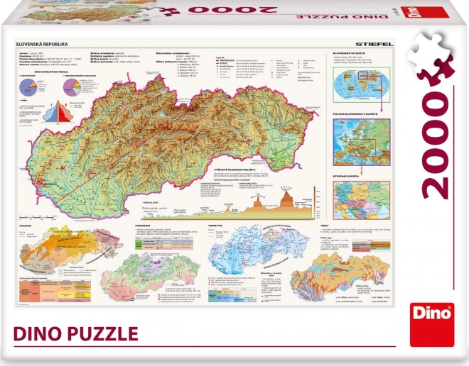 Puzzle Mapa Slovenska 2000 dílků