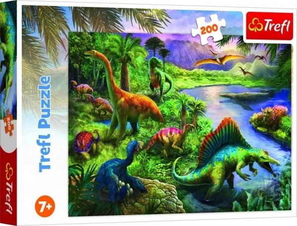 Puzzle Dinosauři 200 dílků 48x34cm v krabici 33x23x4cm