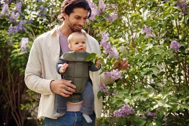 BABYBJORN MINI Tkané dětské nosítko, Tmavě zelená