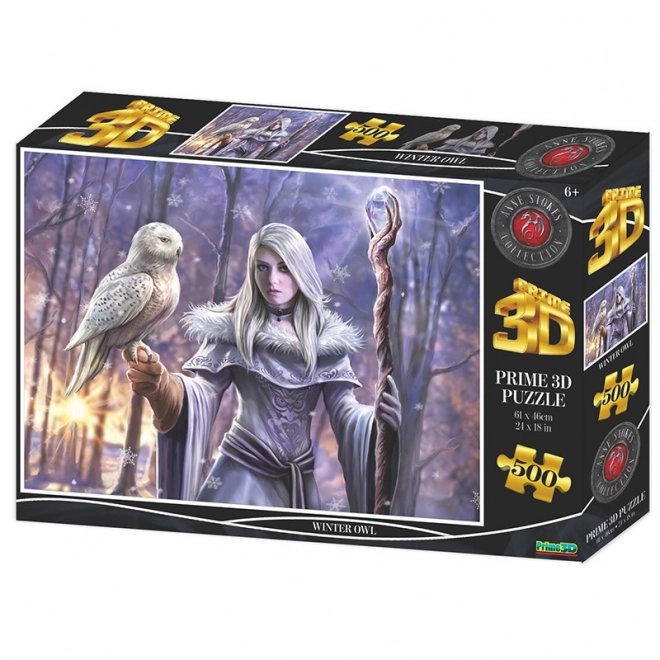 Puzzle Zimní sova 3D 500 dílků