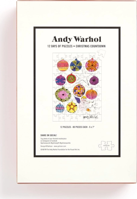 Vánoční puzzle adventní kalendář 12 dní podle Andyho Warhola