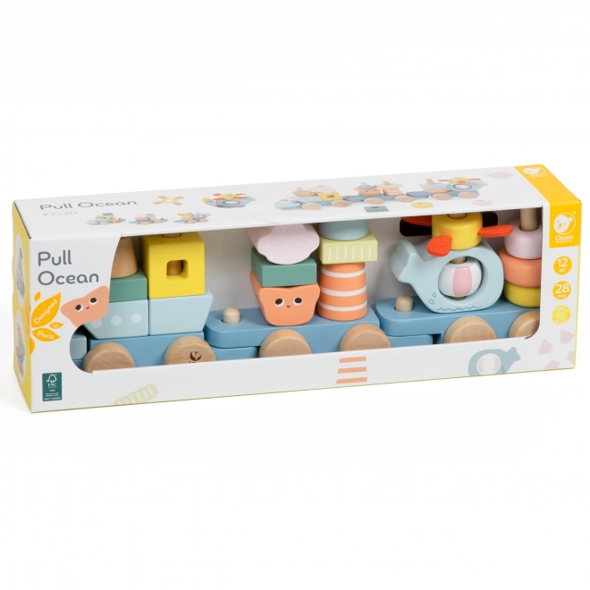 Montessori dřevěná vláčkodráha Oceán