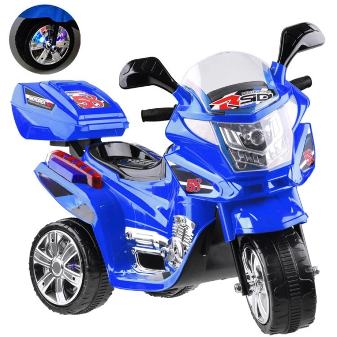 Dětský sportovní motocykl s barevným LED osvětlením – Modrá