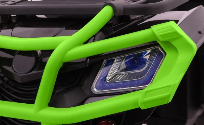 Čtyřkolka XL ATV 2,4GHz na baterie pro děti černá/zelená + dálkové ovládání + pohon 4x4 + nosič zavazadel + pomalý rozjezd + EVA + LED audio