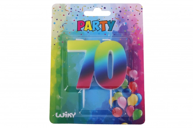 Párty svíčka Duha 70
