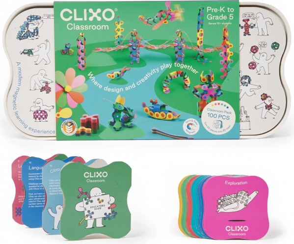 CLIXO Classroom - magnetická stavebnice 100 kusů