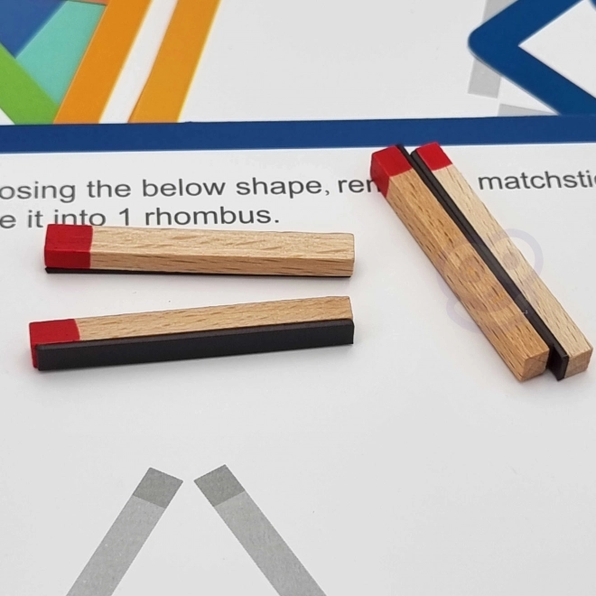 Dřevěná Montessori skládačka kreativní zápalky