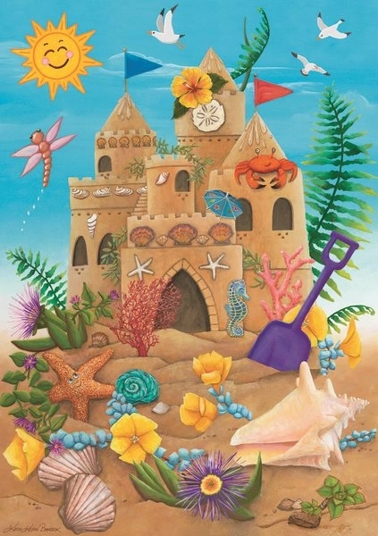 Puzzle Písečný hrad pod slunečnými paprsky 35 dílků