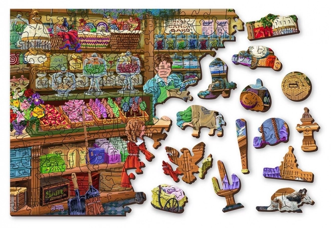Dřevěné puzzle Sladké dobrodružství