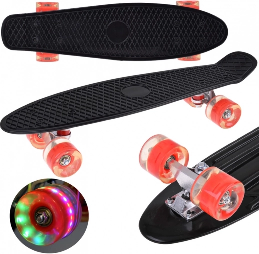 Fiszka LED skateboard s osvětlenými kolečky do skateparku