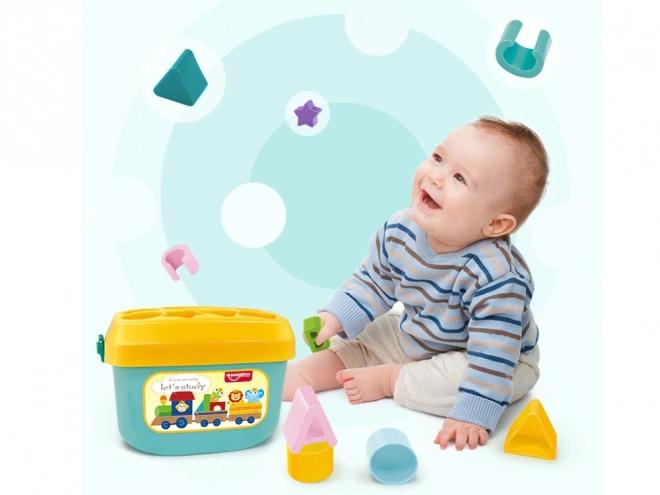 Barevný edukativní set kbelík kostky s písmenky